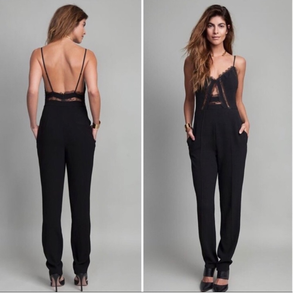Noam Hanoch Black Lace Jumpsuit